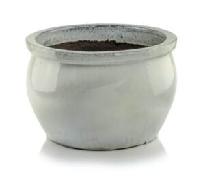 Donica ceramiczna 75.423.28 | Glazed Round-pot 280 x 160 mm Krem