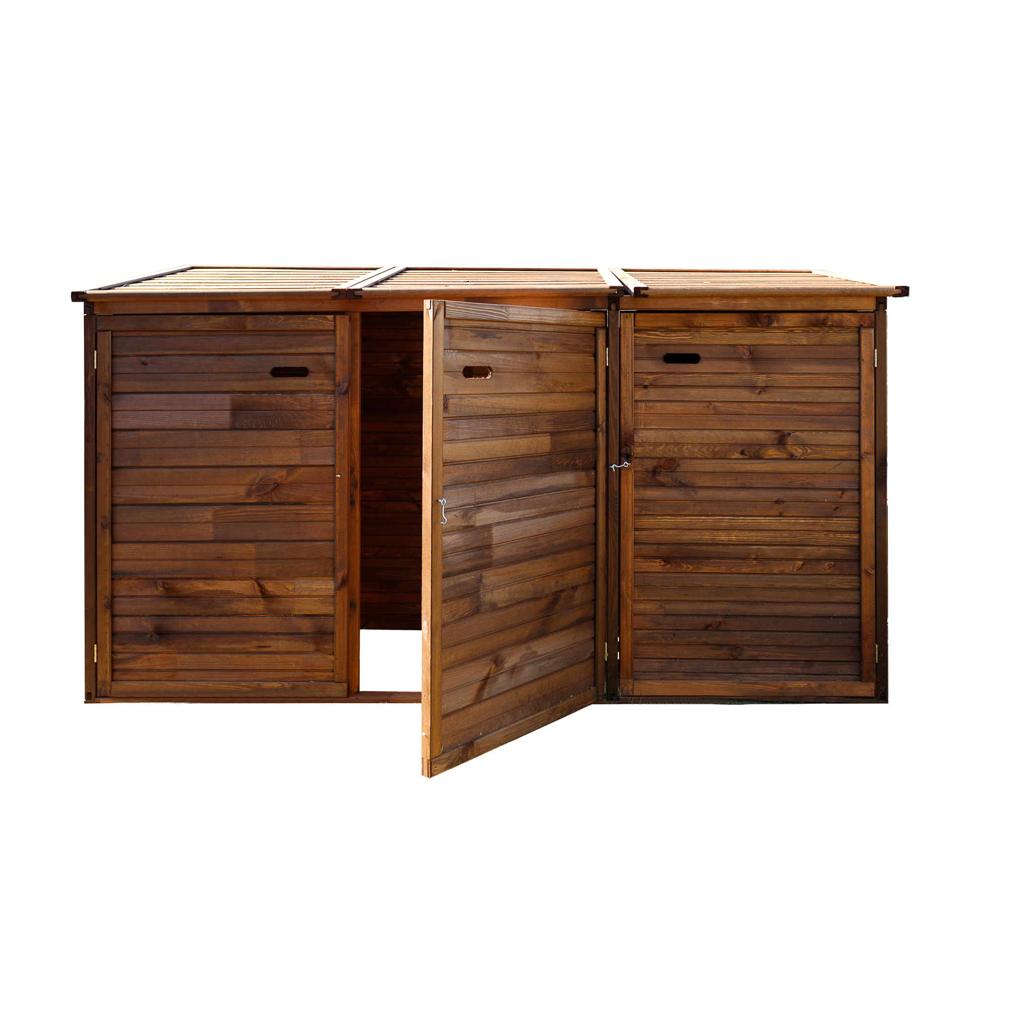 Obudowa kosza dwustanowiskowa 1320 x 1570 x 970 mm impregnacja Brąz