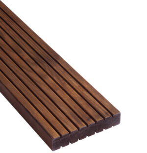 Deska tarasowa ryflowana 25 x 120 x 1200 mm ( Sosna ) Impregnowana Brąz - klasa AB