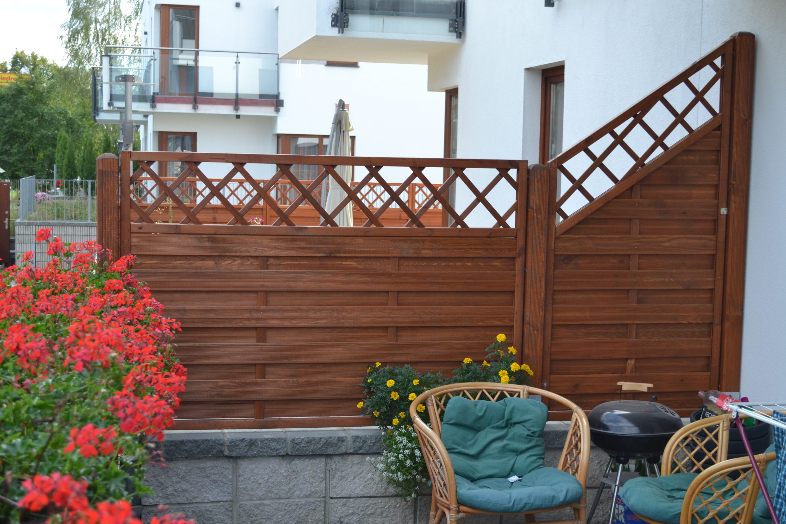 Płot ryflowany 1200/1800 x 900 mm HAMBURG Teak