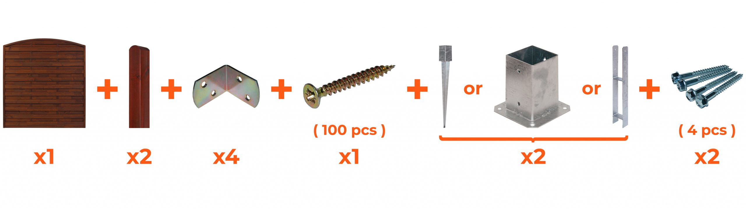 Płot ryflowany 1800/1950 x 900 mm MUNCHEN Brąz