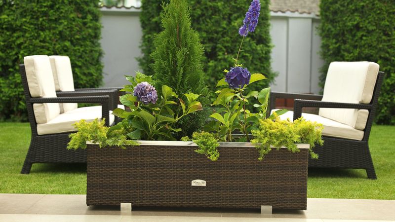 Donica Technorattanowa 1080x390x430mm wyk. aluminium